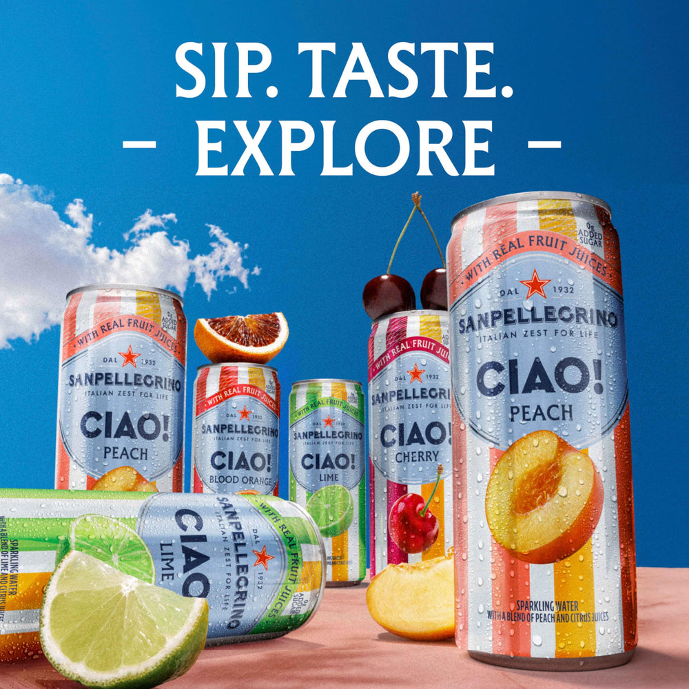 Chilled can being poured into glass, sparkling water with natural flavors