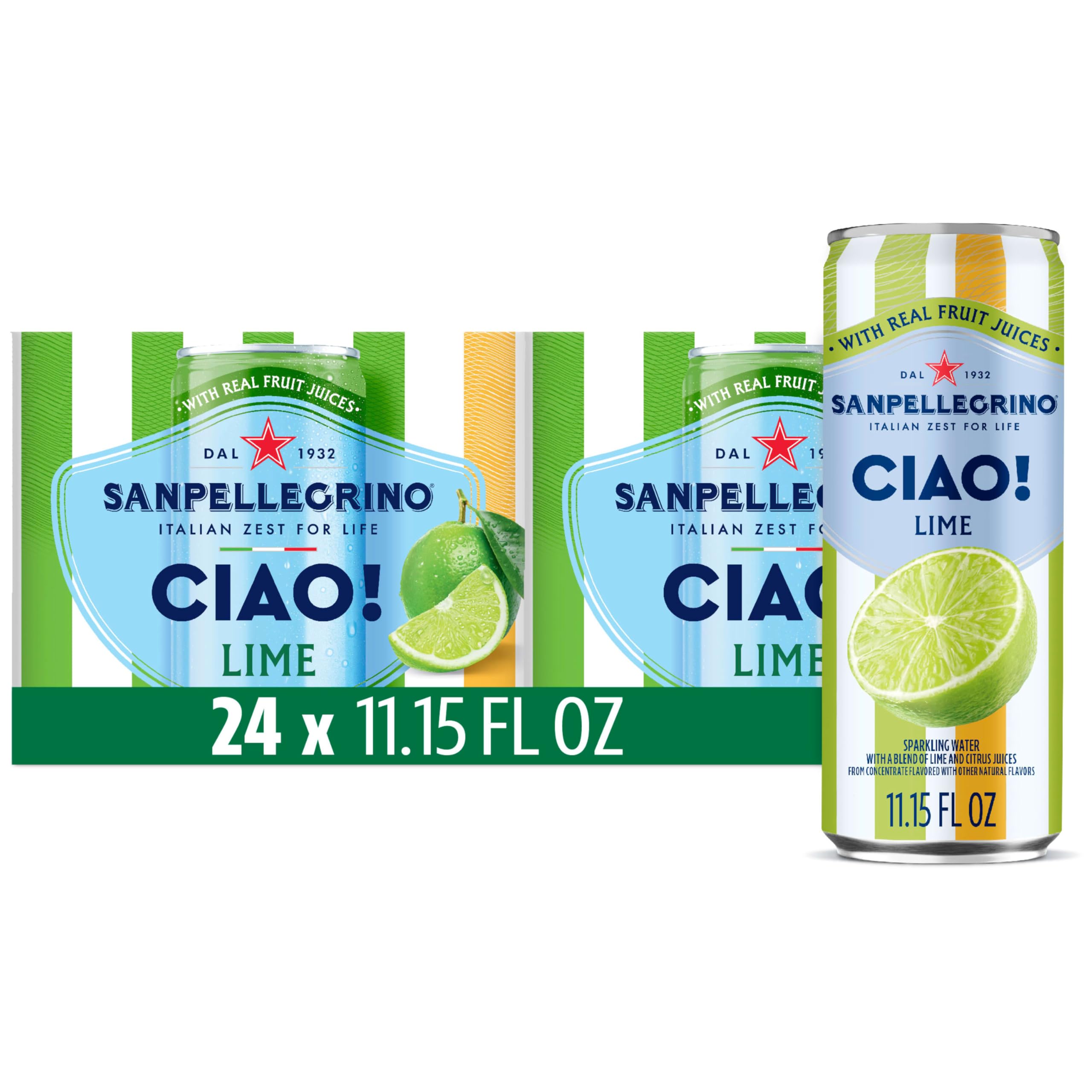 Sanpellegrino CIAO Lime bottle pour showing refreshing lime flavor for quick refreshment