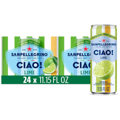 Sanpellegrino CIAO Lime bottle pour showing refreshing lime flavor for quick refreshment