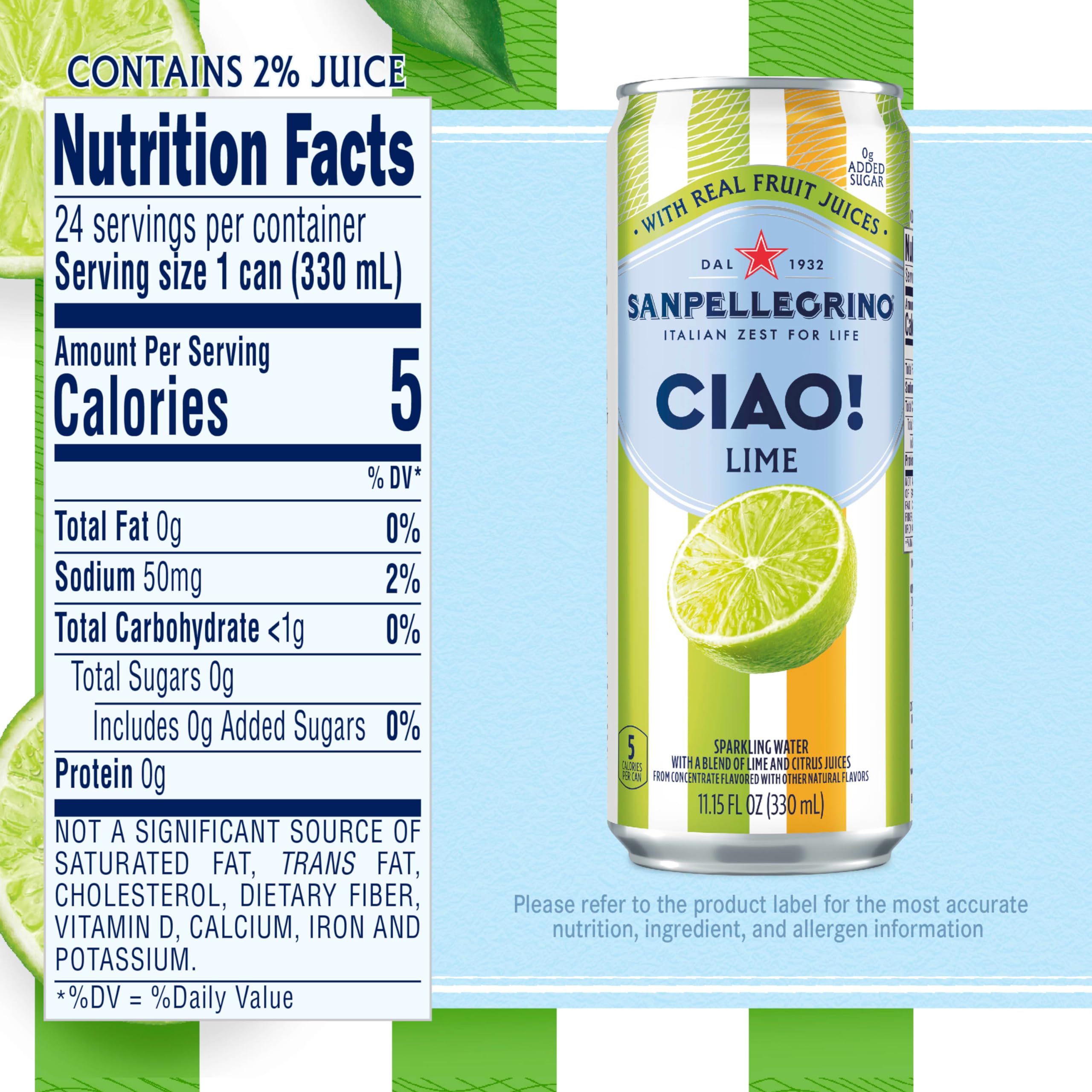 Sanpellegrino CIAO Lime glass serve with vibrant citrus aroma for entertaining