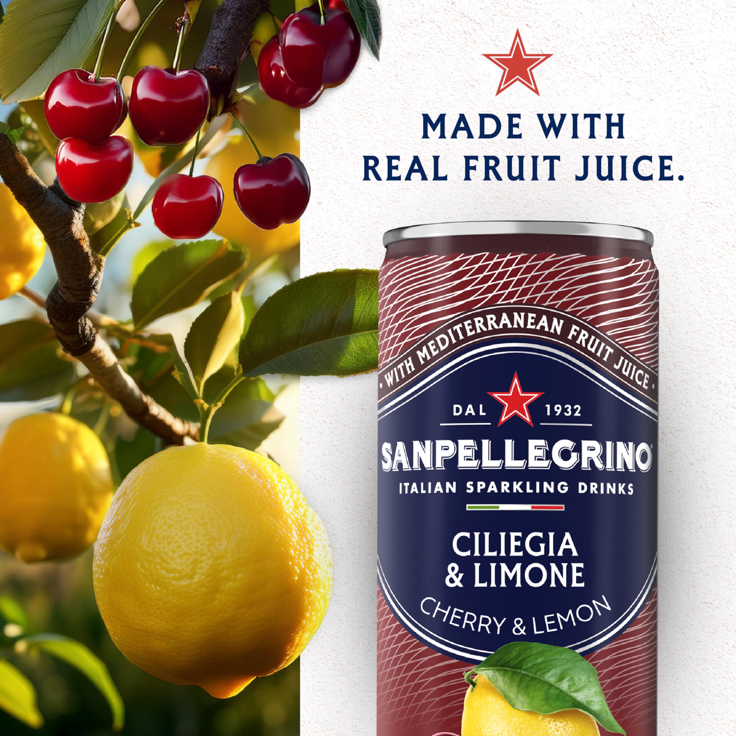 Serving Sanpellegrino Ciliegia Limone over ice with a lemon twist, perfect for hot days.