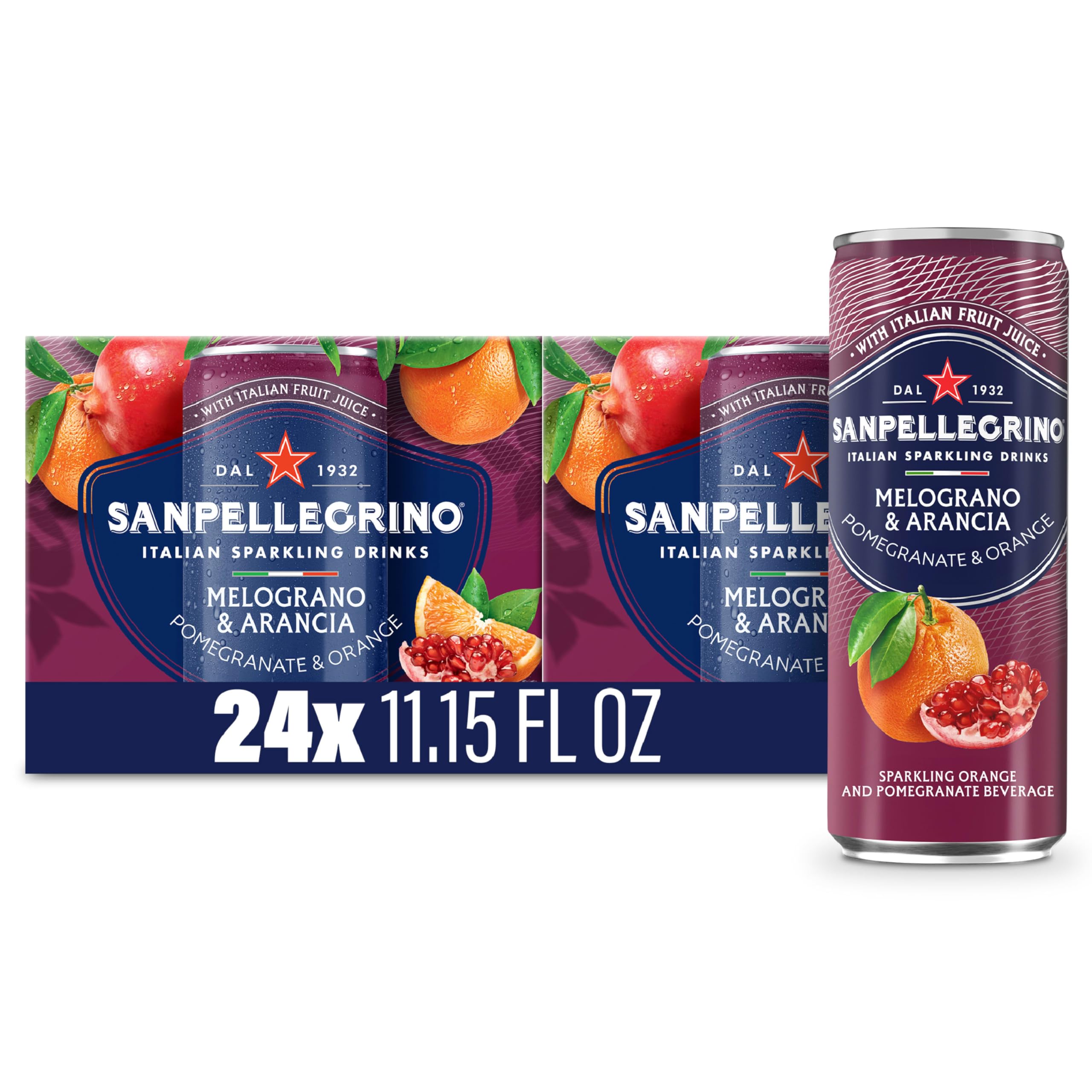 Sanpellegrino Melograno Arancia bottle showing vibrant orange and pomegranate flavors for a refreshing moment