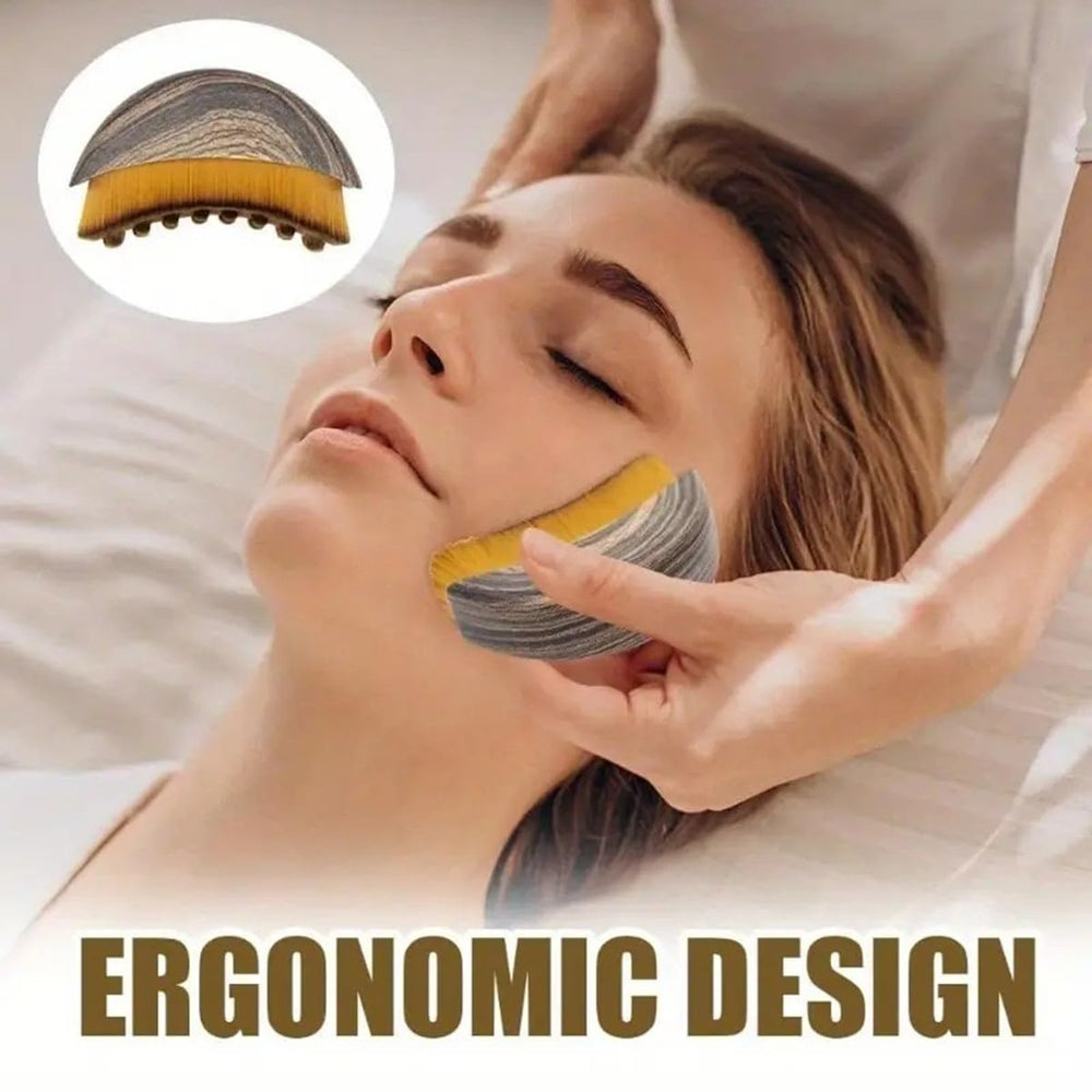 Sansheng Lymphatic Contour Face Brush for jawline lifting and contouring.