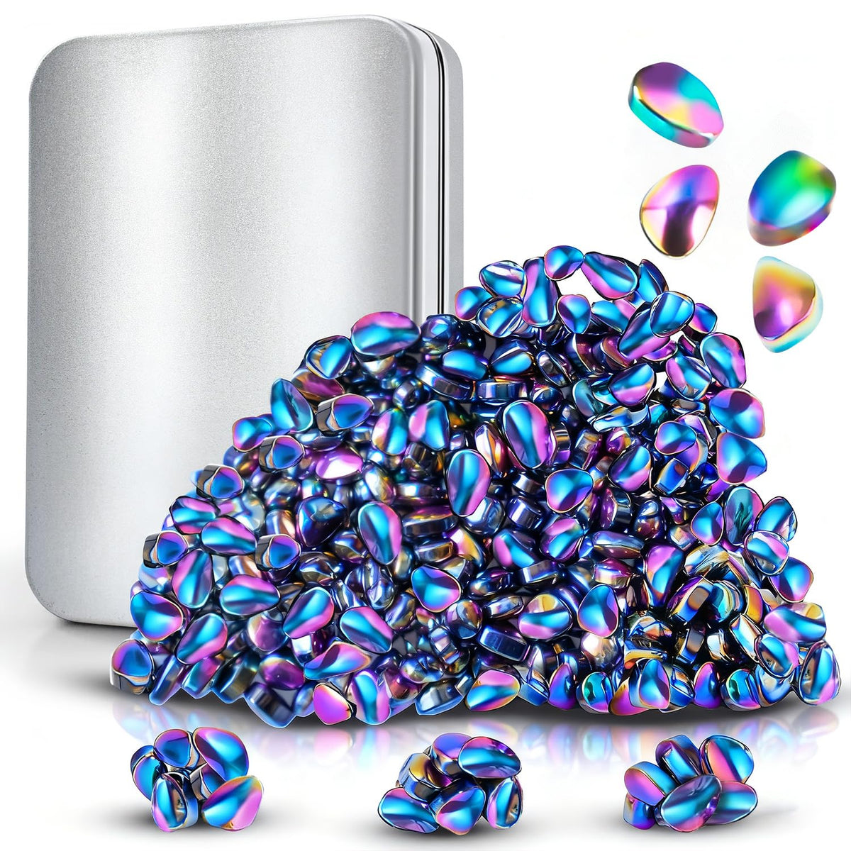 Santa Casa ferrite bead tin shown for calming tactile relief during stress.