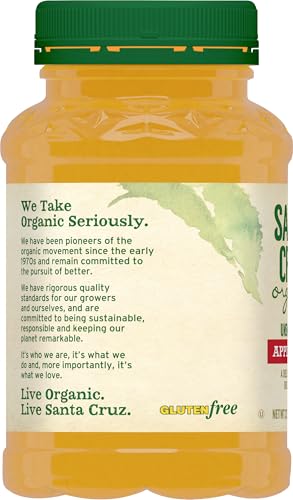 Santa Cruz Organic Apple Sauce 23oz plastic jar emphasizes convenient serving size.