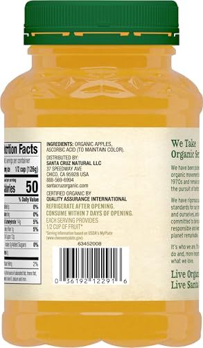 Santa Cruz Organic Apple Sauce snack-serve shot invites a quick spoonful.