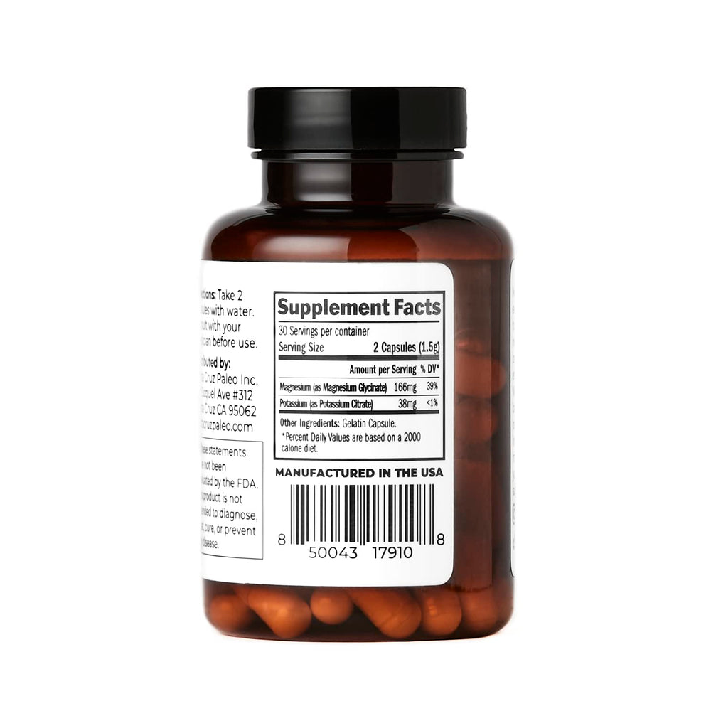 Santa Cruz Paleo bottle with American-made seal conveying quality and purity.