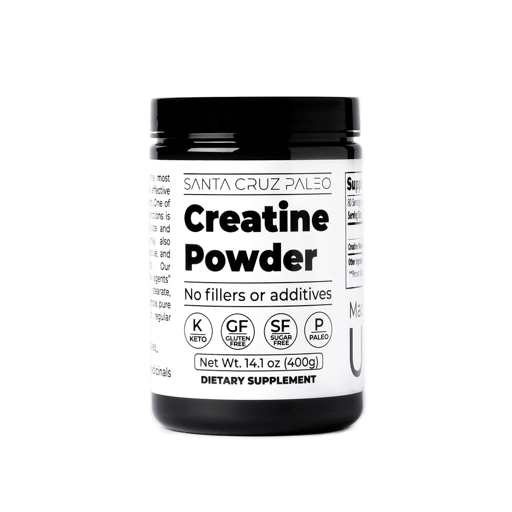 Santa Cruz Paleo creatine monohydrate powder mixes easily for pre-workout support.
