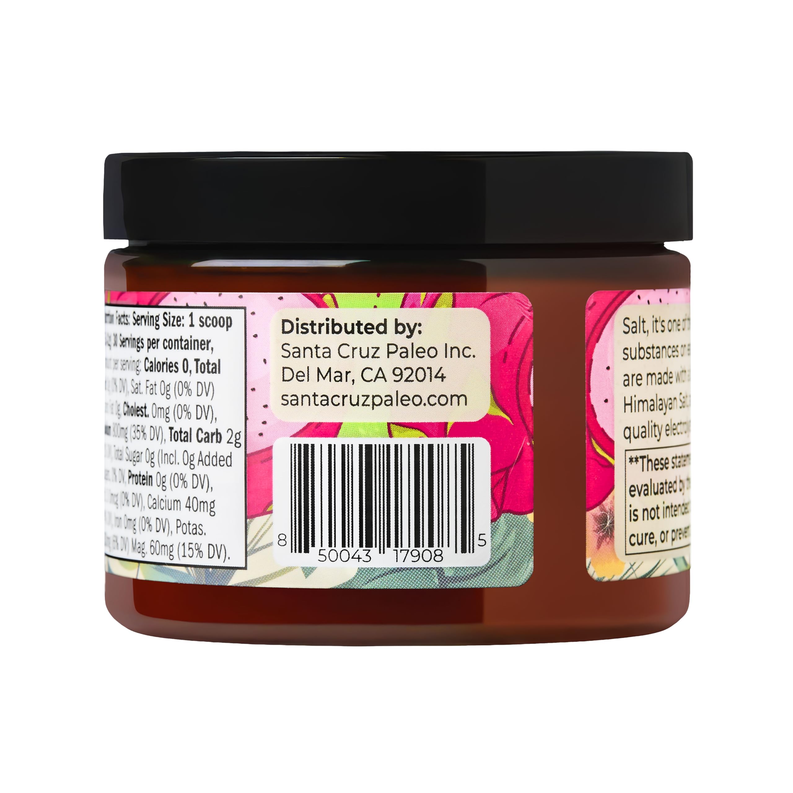 Santa Cruz Paleo Electrolyte 30 servings tub on shelf.