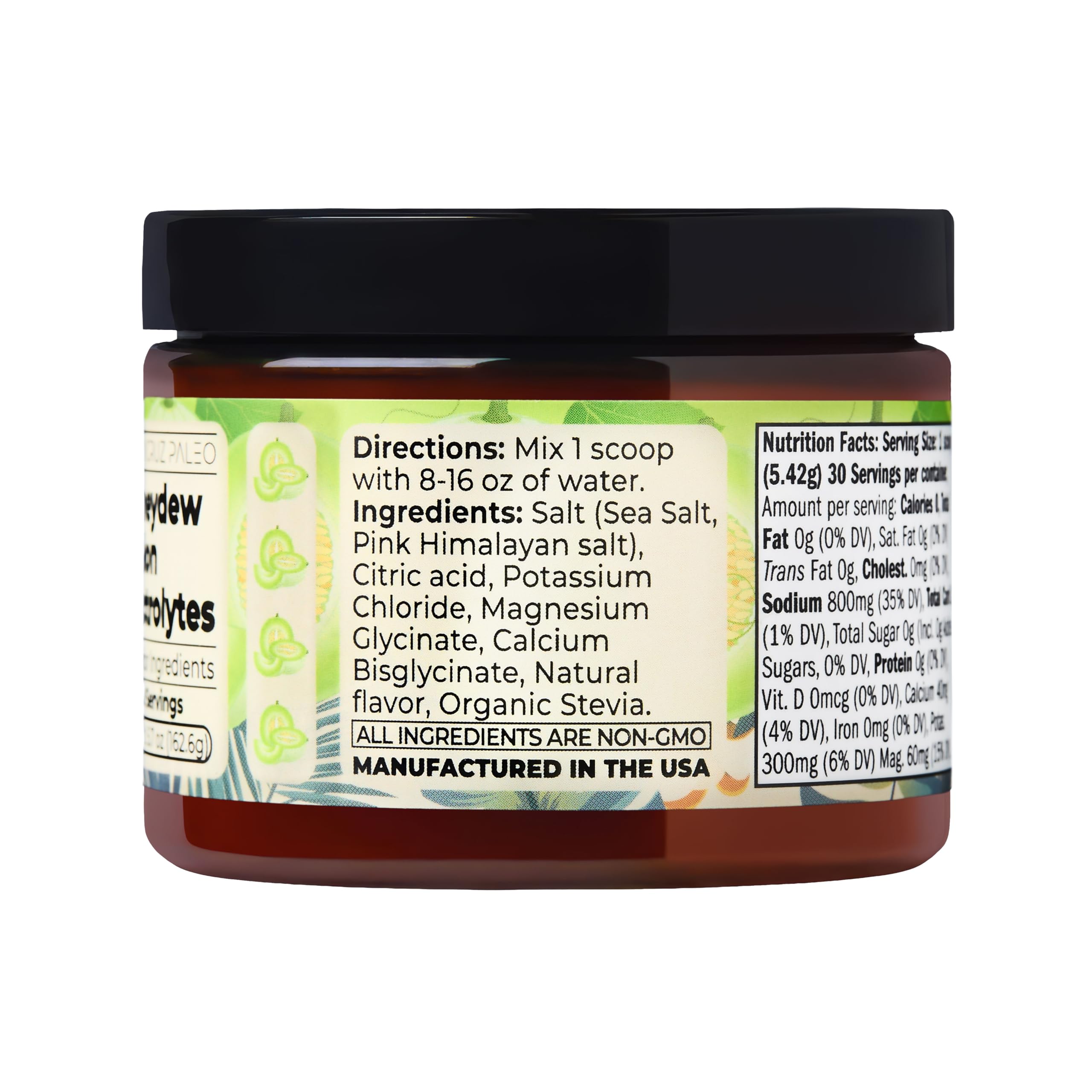 Packaging label highlighting Himalayan pink salt and minerals.