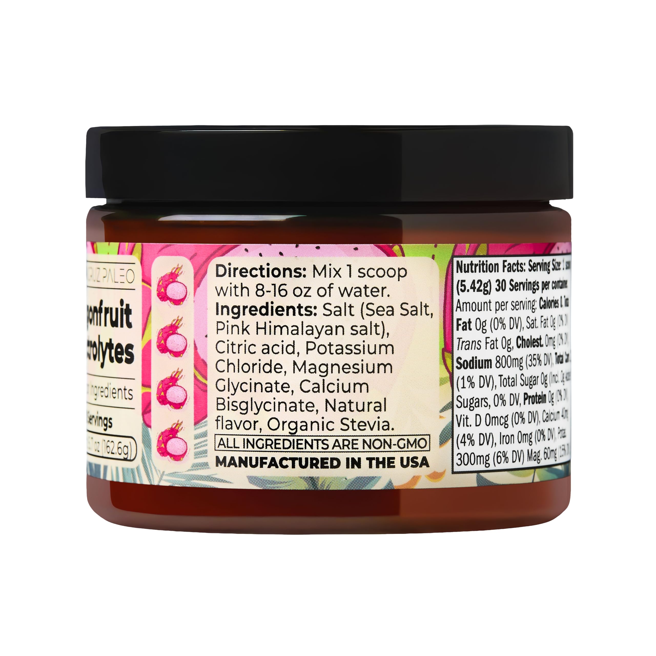 Santa Cruz Paleo Electrolyte Magnesium glycinate close-up signals bioavailable mineral.