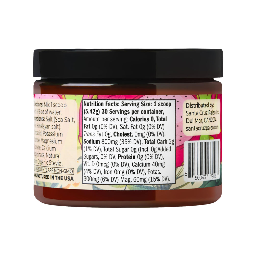 Santa Cruz Paleo Electrolyte Potassium chloride graphic indicates electrolyte balance.