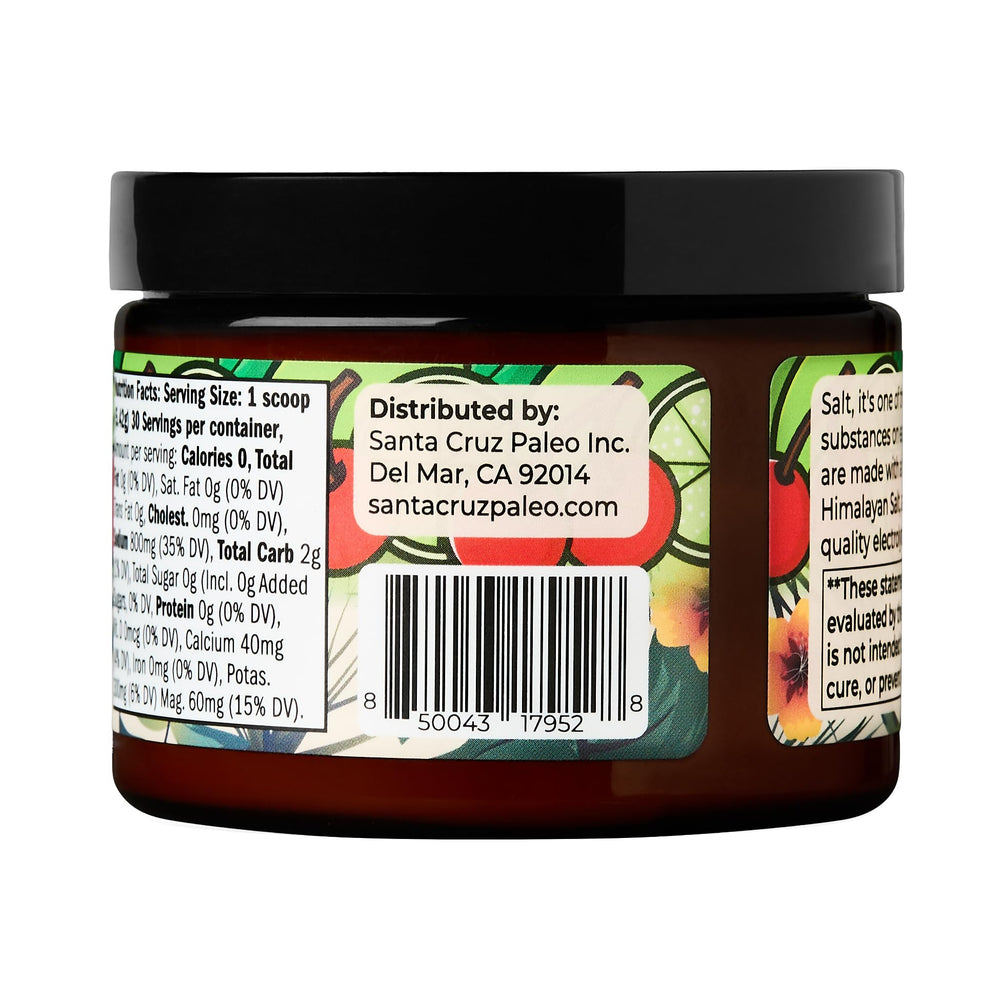 Glass with prepared Santa Cruz Paleo Electrolyte Powder drink