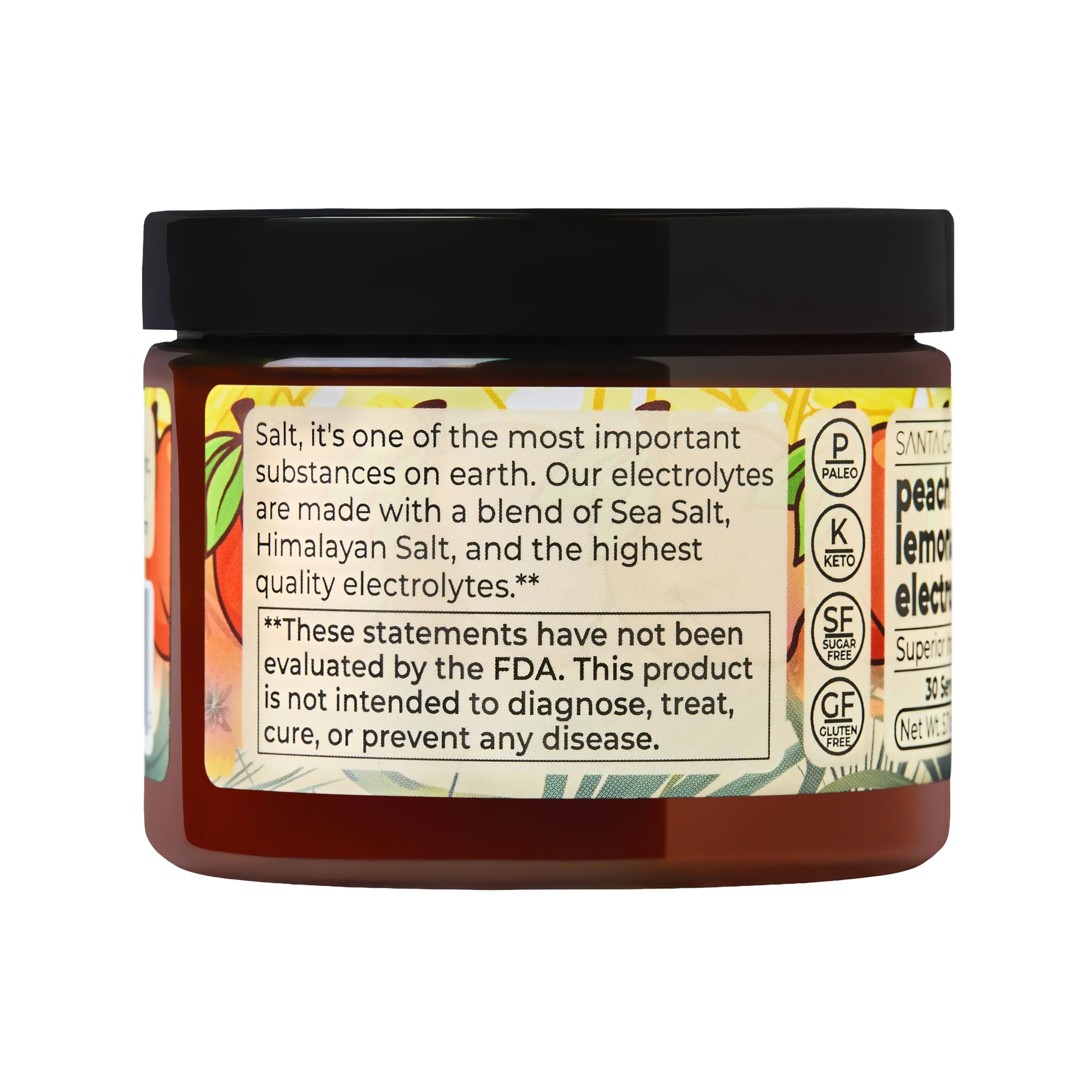 Natural salt crystals from Santa Cruz Paleo Electrolyte Powder emphasize mineral-rich hydration