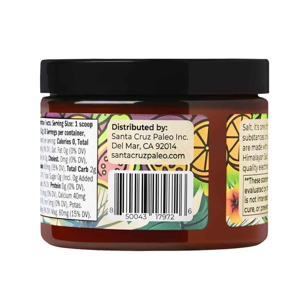 Himalayan salt crystals emphasize mineral-rich salts for electrolytes.