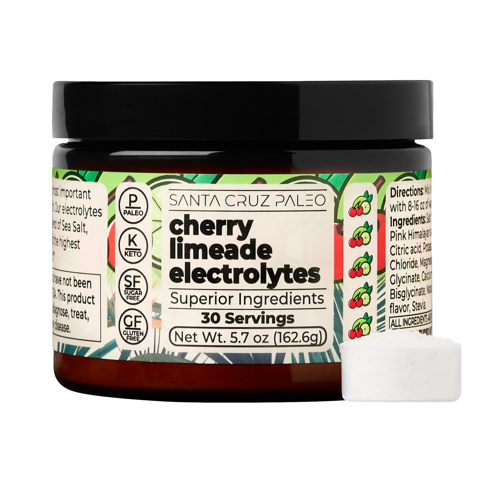 Travel-ready container of Santa Cruz Paleo Electrolyte Powder for on-the-go hydration