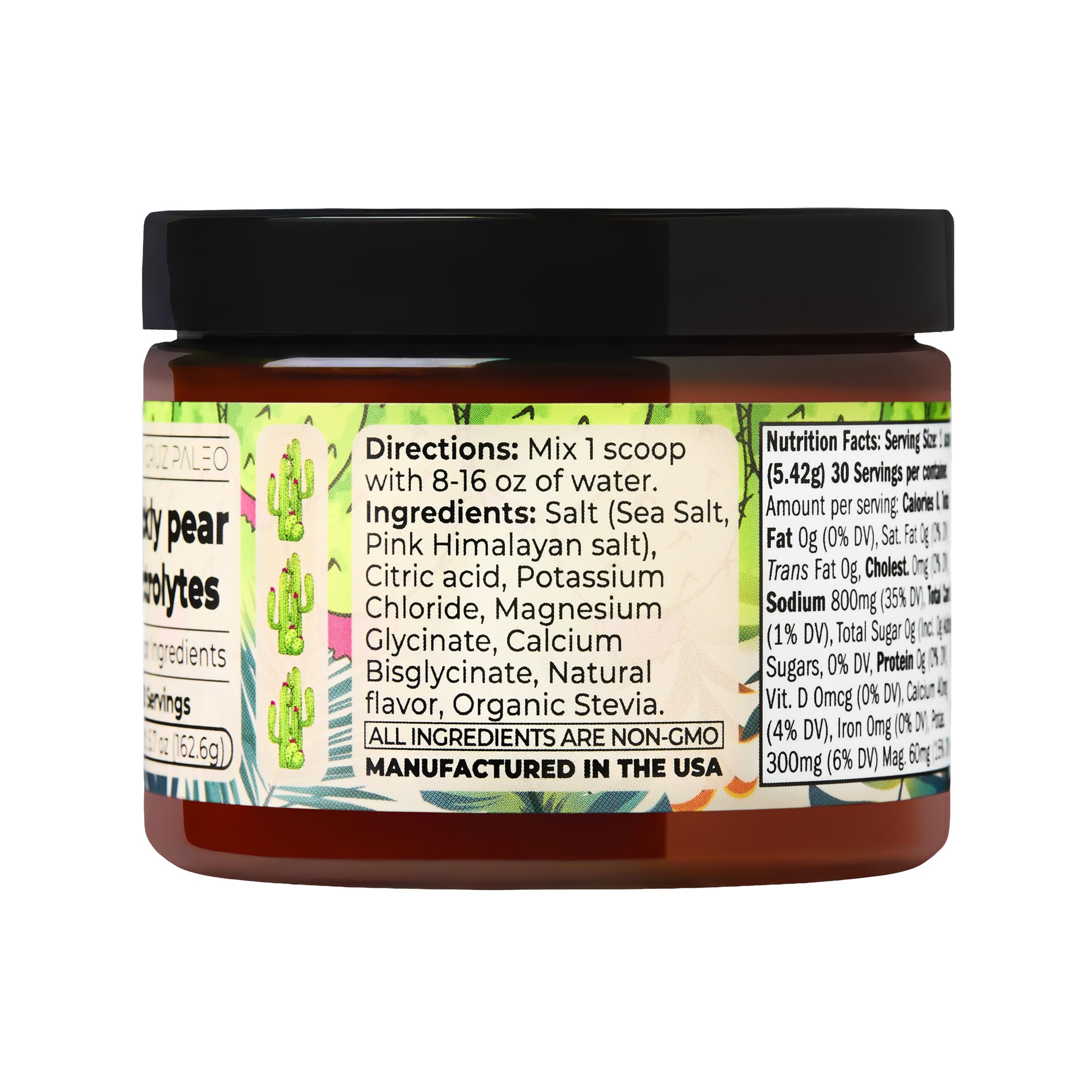 Santa Cruz Paleo Electrolyte Prickly Pear dissolving in water demonstrates easy, on-the-go hydration.