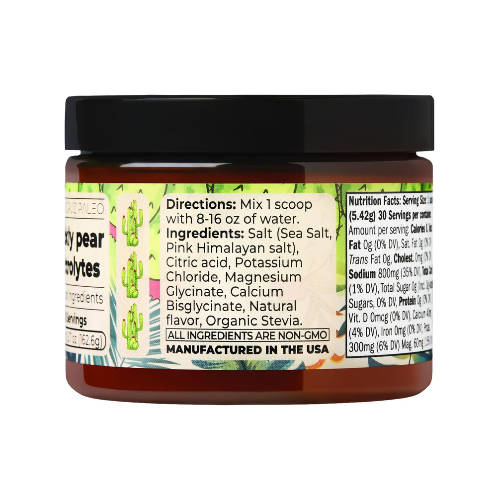 Santa Cruz Paleo Electrolyte Prickly Pear dissolving in water demonstrates easy, on-the-go hydration.