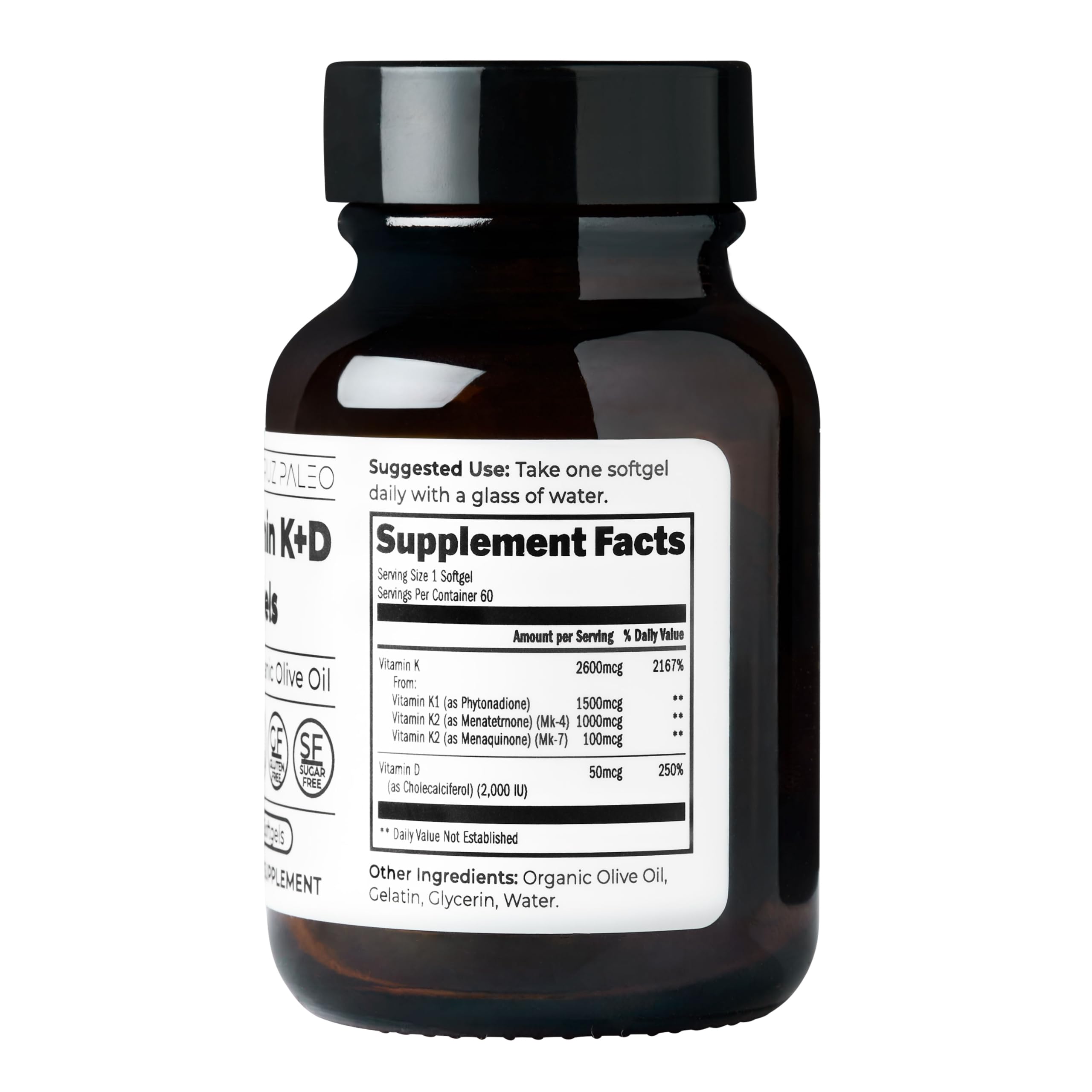 Santa Cruz Paleo organic olive oil ingredient label emphasizes clean, fat-soluble vitamin delivery