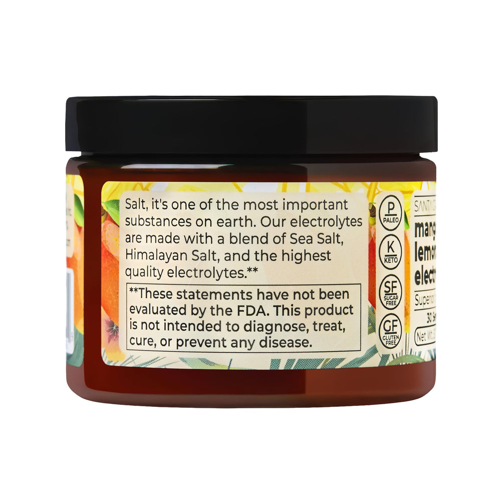 Retail packaging of Santa Cruz Paleo electrolyte powder on a store shelf