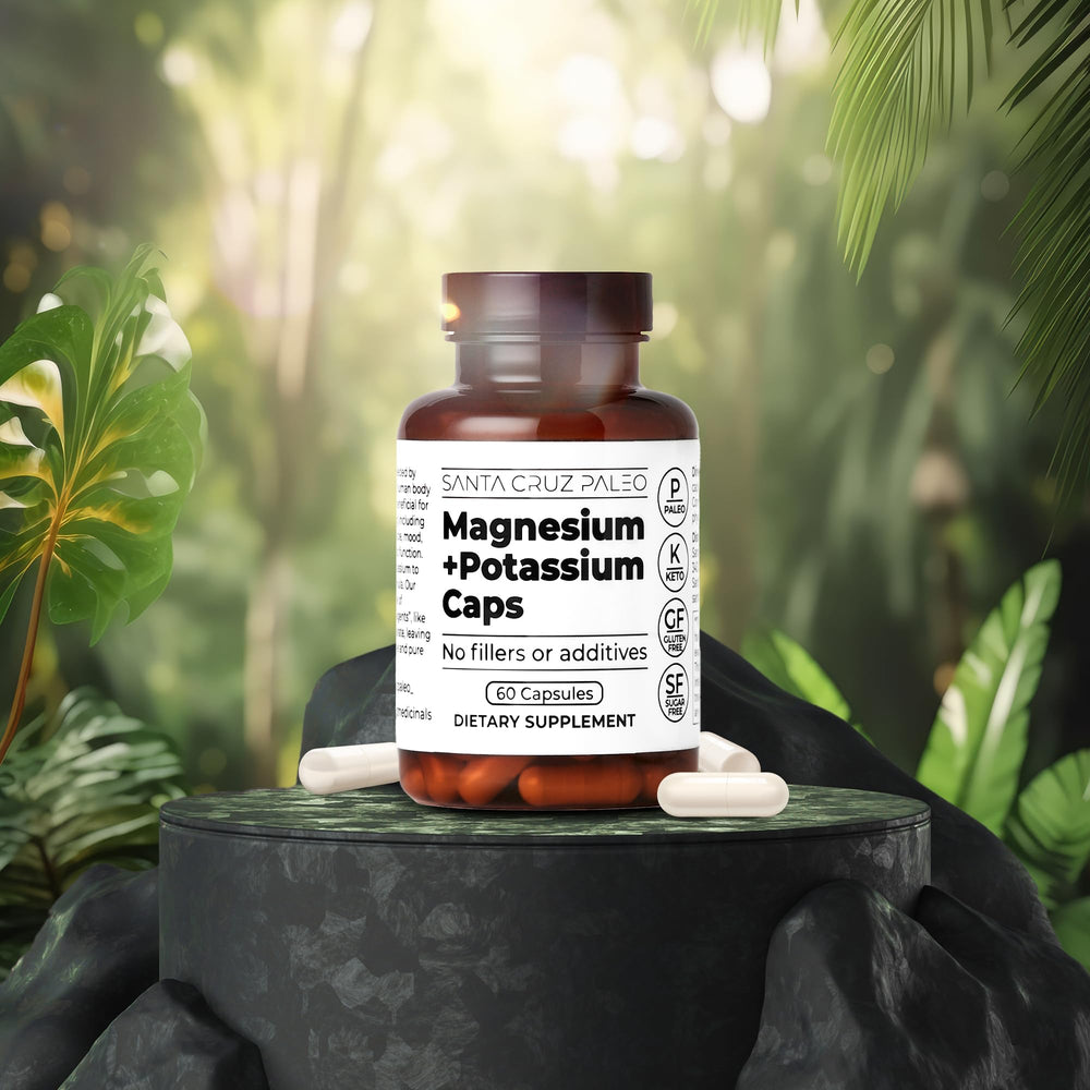 Santa Cruz Paleo potassium citrate detail on packaging highlighting 38 mg per serving.