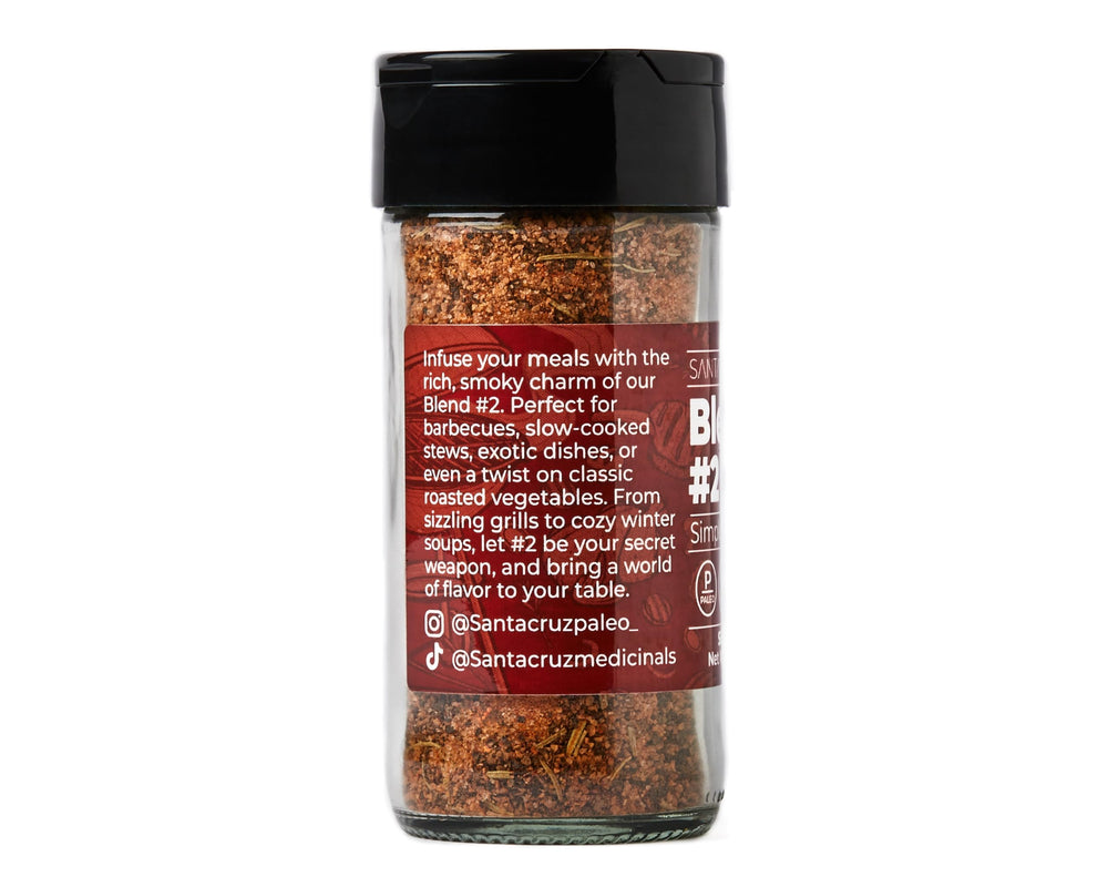 Santa Cruz Paleo Seasoning Blend #2 sprinkled on roasted potatoes for rich depth.