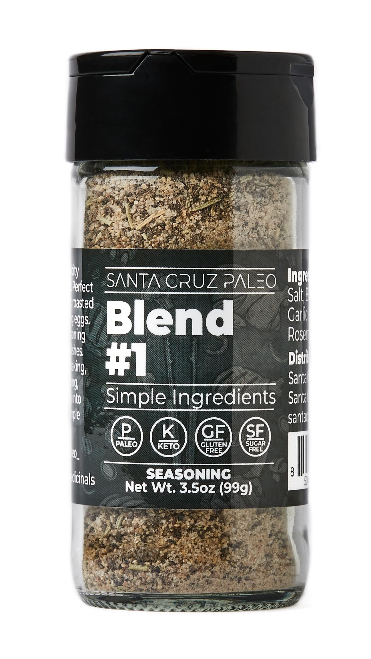 Santa Cruz Paleo Seasoning Blend jar front view showing simple, pure flavor enhancer