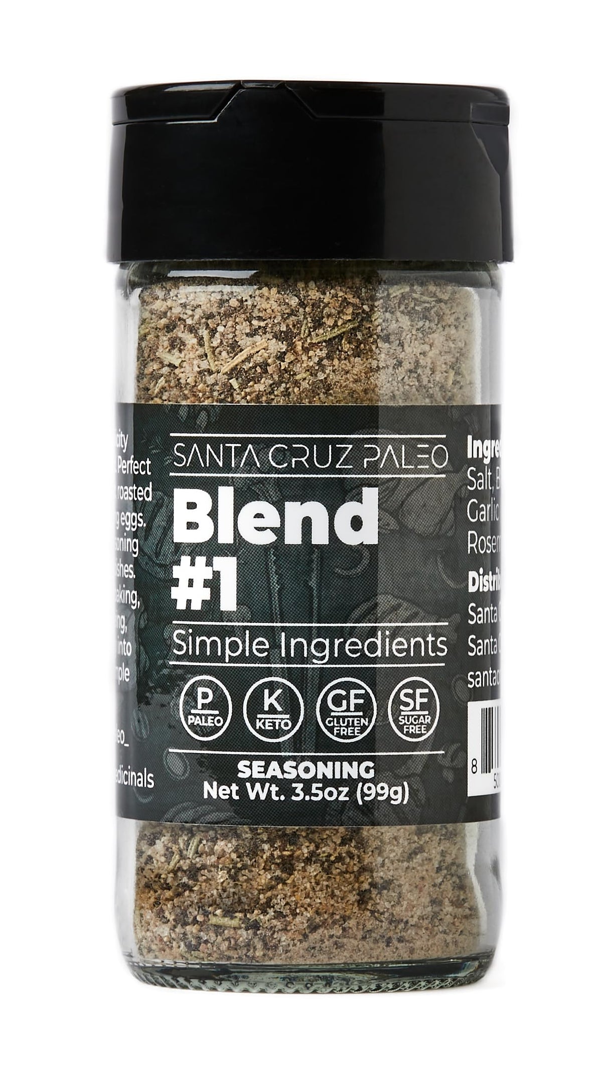 Santa Cruz Paleo Seasoning Blend jar front view showing simple, pure flavor enhancer