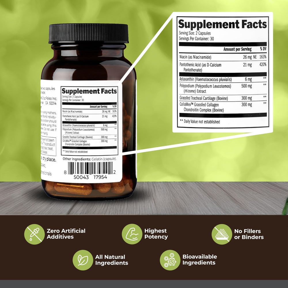 Close-up of Santa Cruz Paleo capsules highlights simple daily-use formula.