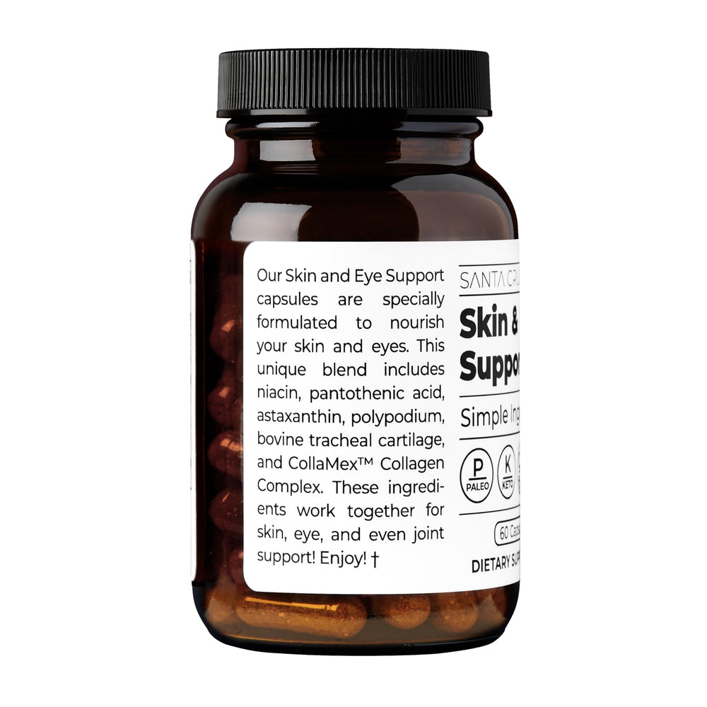 Santa Cruz Paleo Skin & Eye Capsules front view bottle.