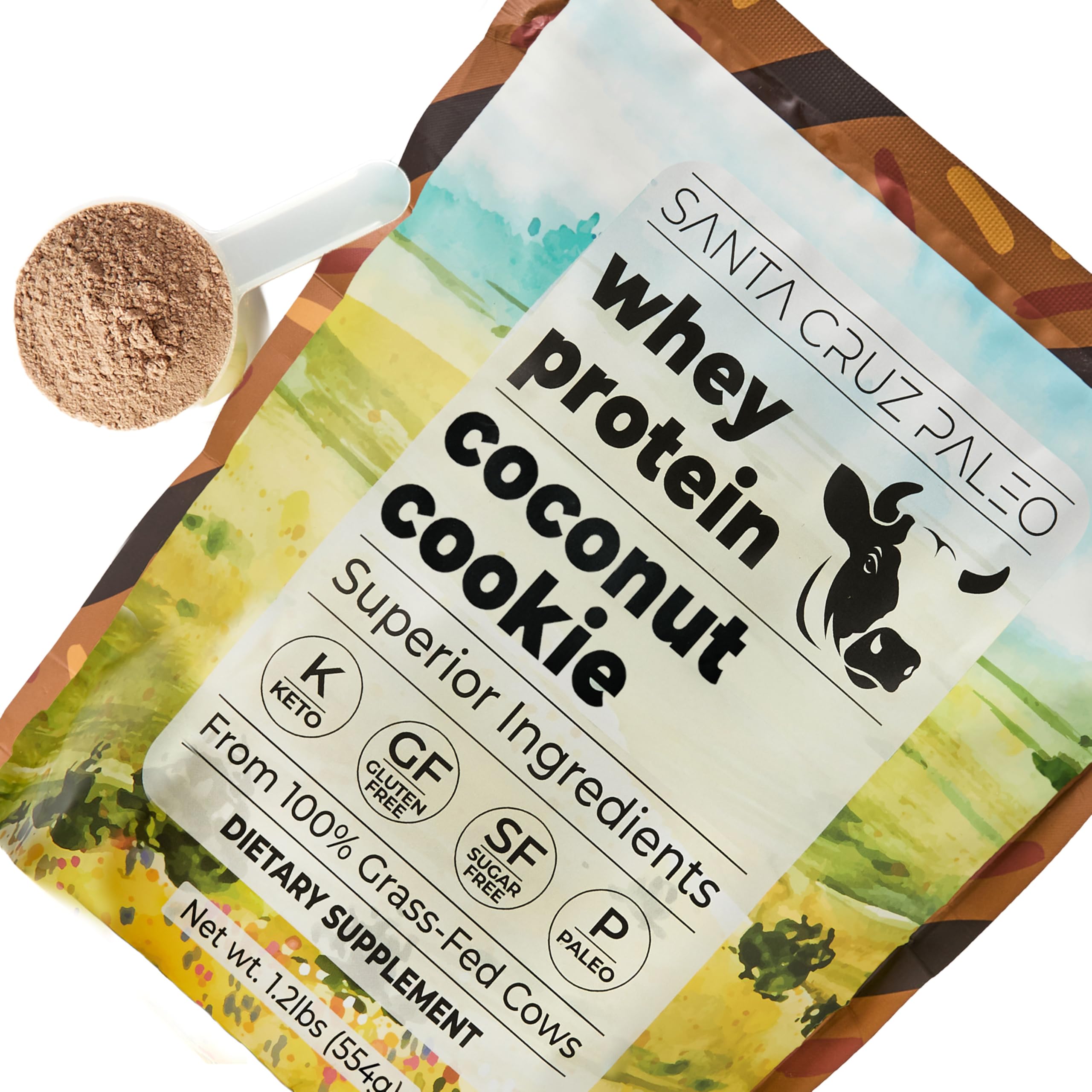 Santa Cruz Paleo whey scoop in smoothie illustration