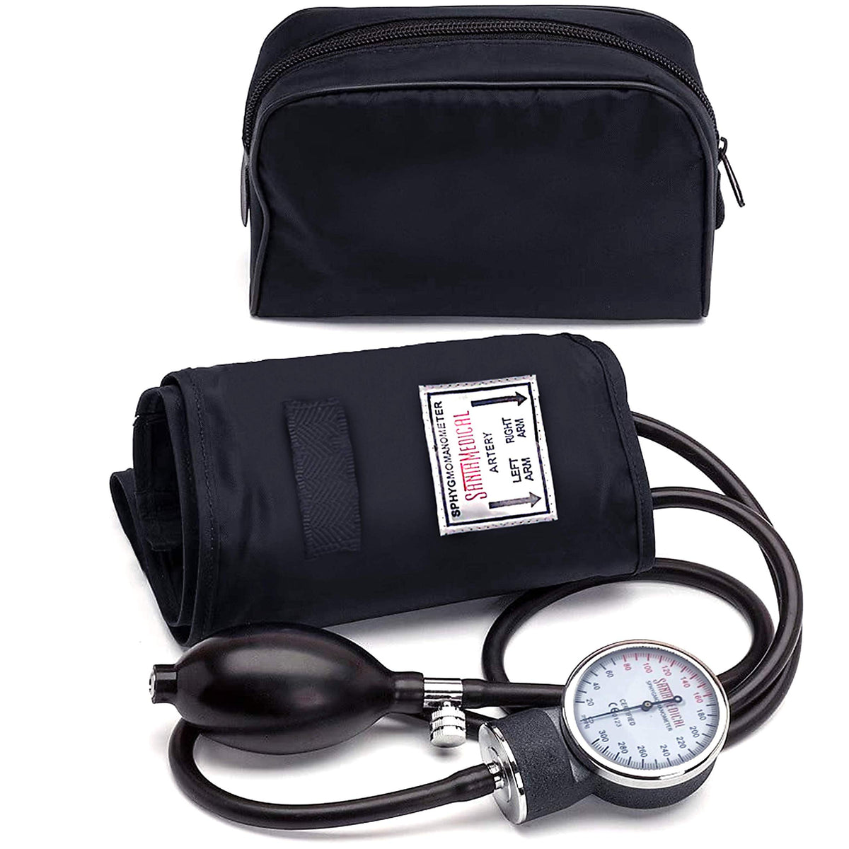 Santamedical adult deluxe sphygmomanometer dial displays clear readings for quick checks
