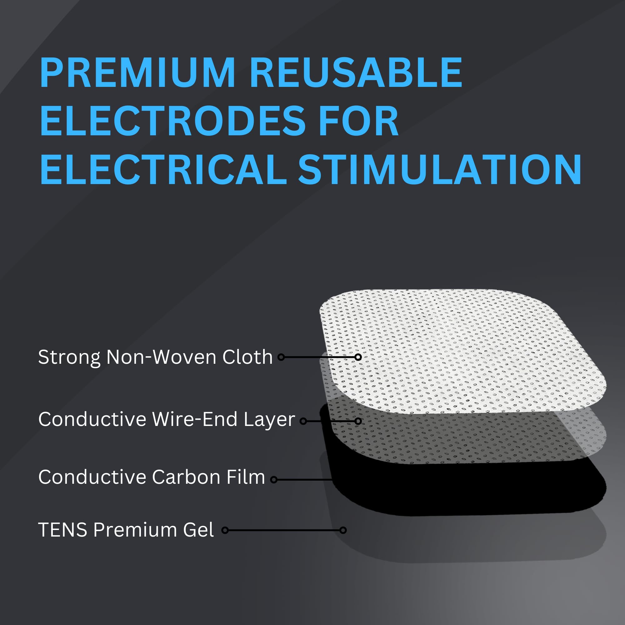 Latex-free reusable pads provide comfortable, skin-friendly contact.