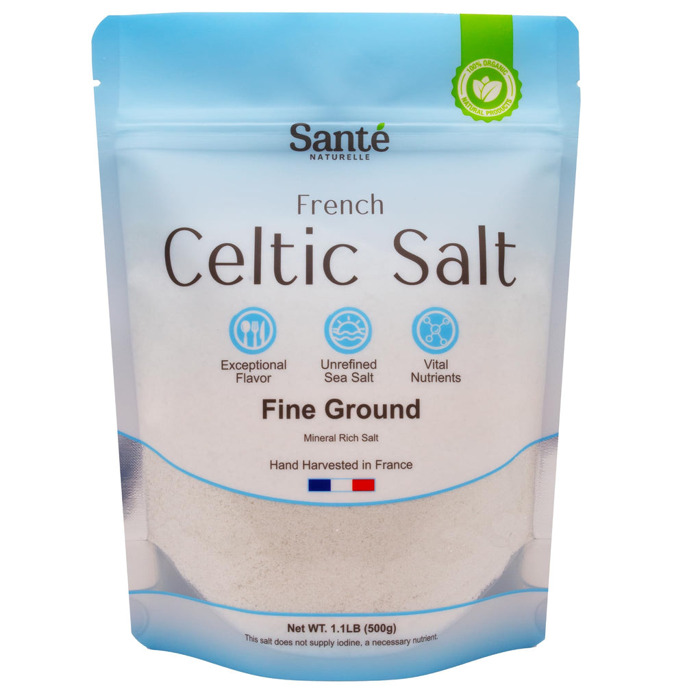 Sante Naturelle Celtic Salt bottle pour showcases premium flavor and refined texture