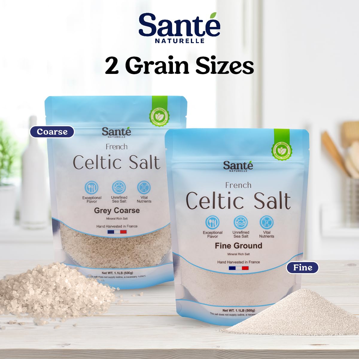 Sante Naturelle Celtic Salt kitchen use ready for seasoning at table