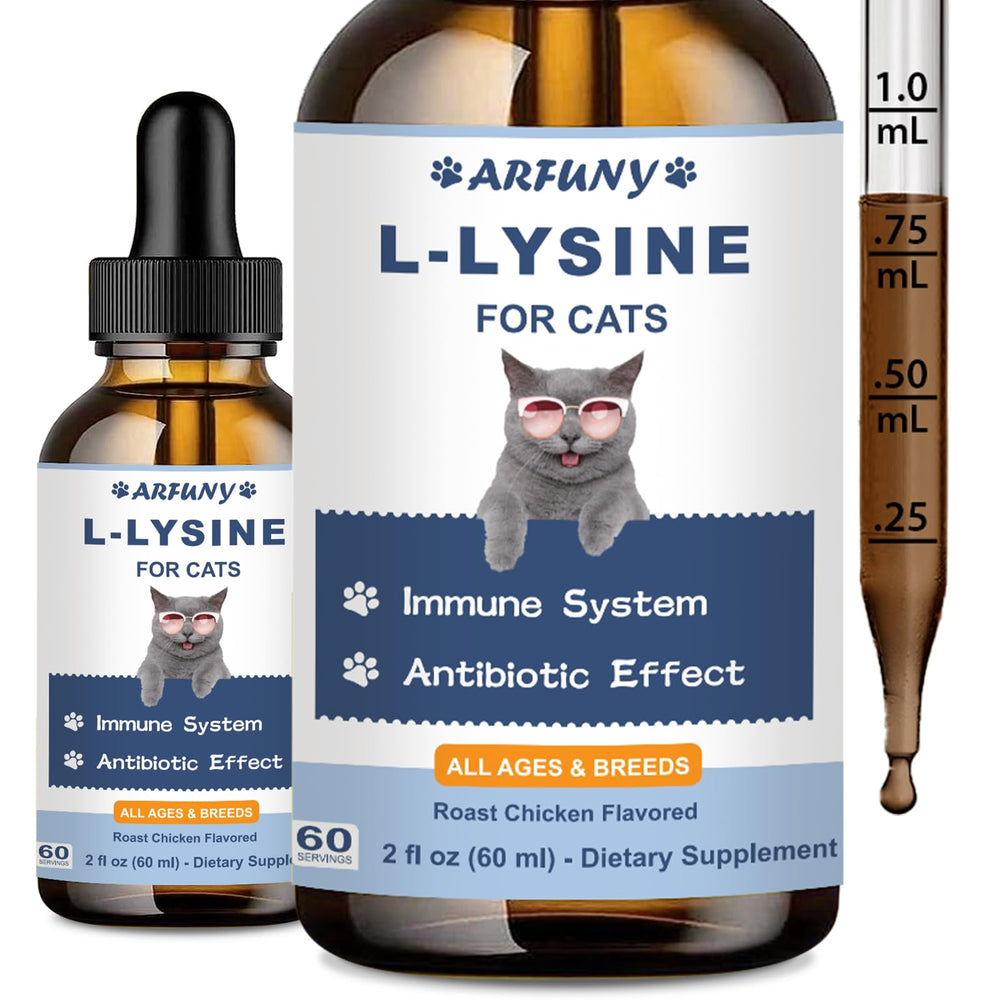 SANTKOL L-Lysine Drops in roast chicken flavor for cats supporting immune health