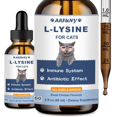 SANTKOL L-Lysine Drops in roast chicken flavor for cats supporting immune health