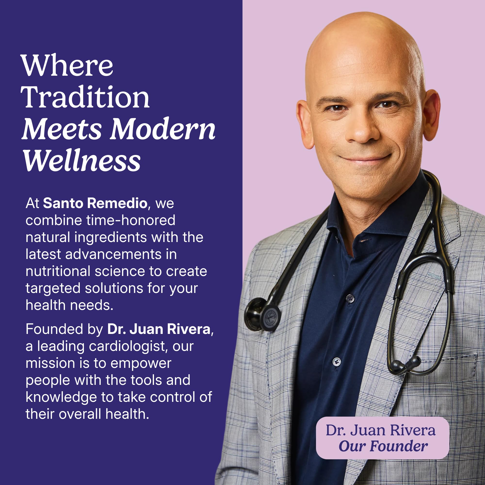 Santo Remedio Doctor Juan Rivera brand close-up conveying trusted family wellness.