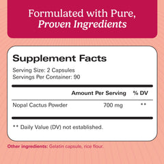Santo Remedio Nopal capsules closeup highlighting 700 mg capsules.
