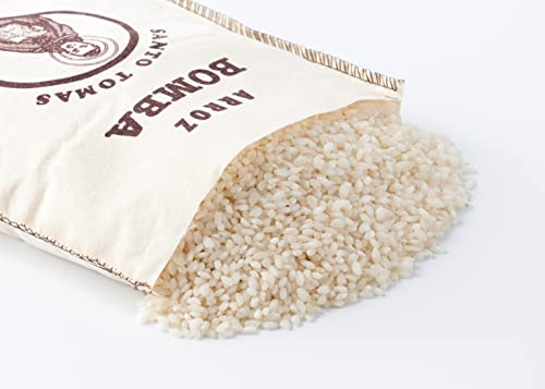 Santo Tomas Bomba Rice origin Spain image, signaling authentic bomba rice quality.