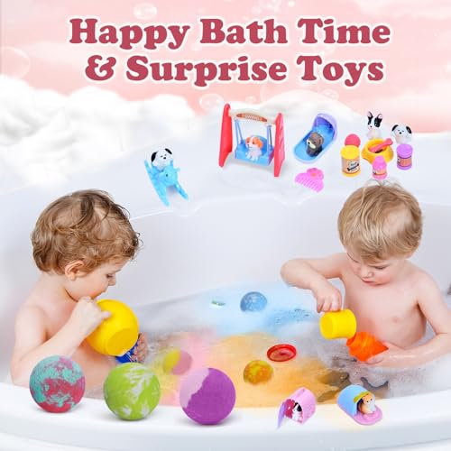 Santrela bath bombs with colorful bubbles, six scents for a sensory bath.