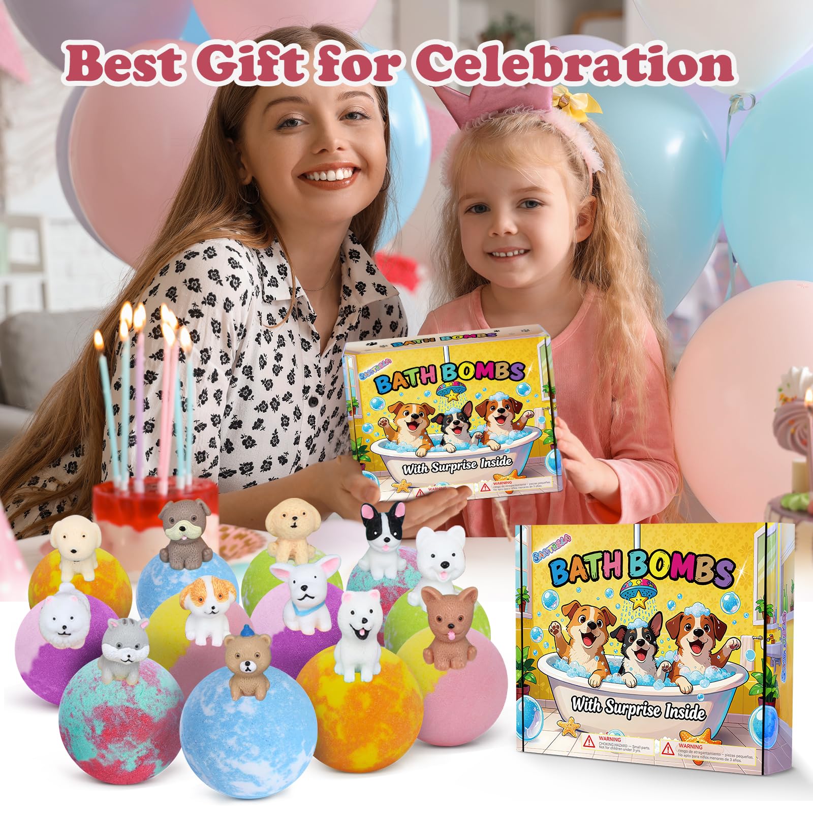Santrela gift-boxed bath bombs ready for gifting and celebration.