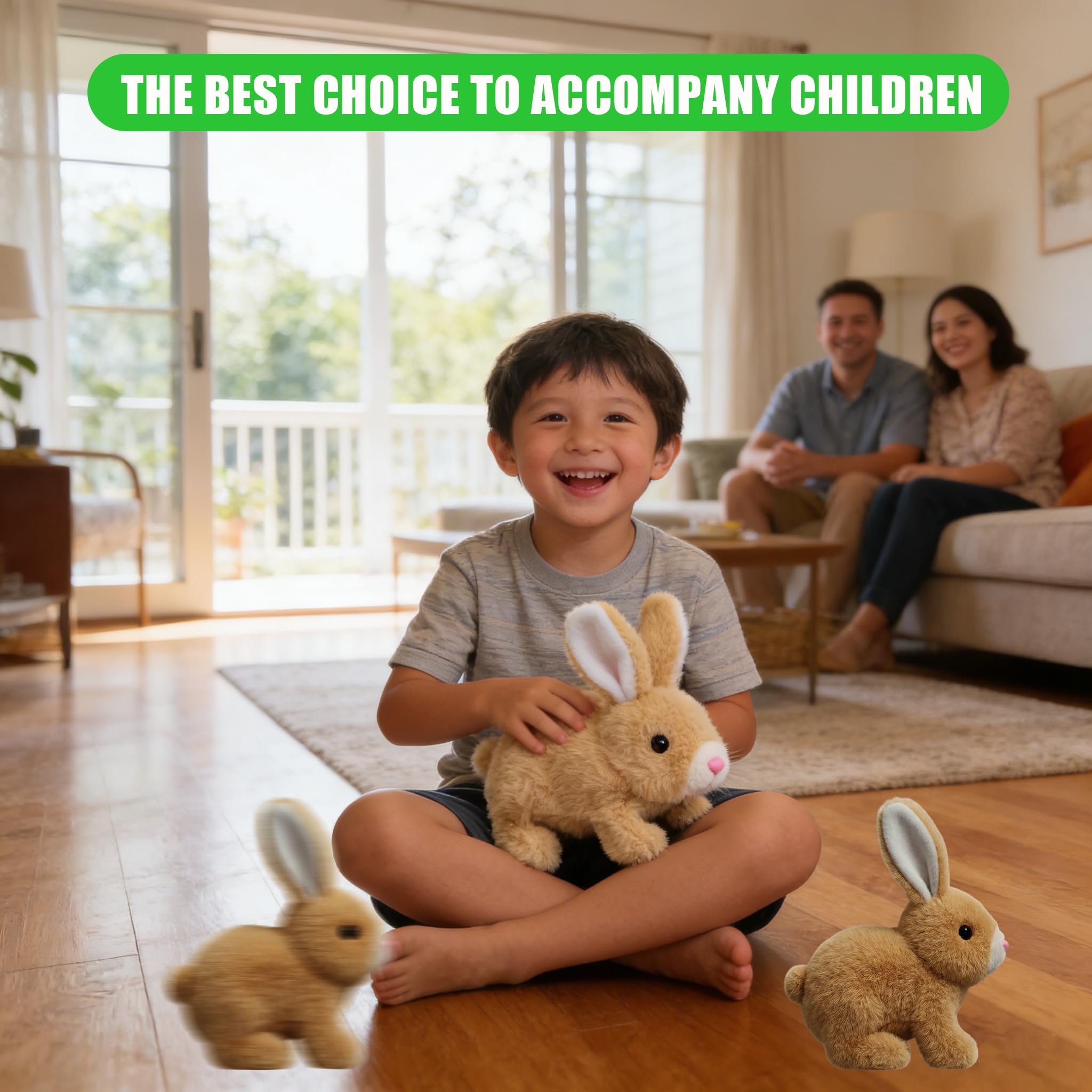 SANTVOLO 7-inch portable bunny fits small hands.