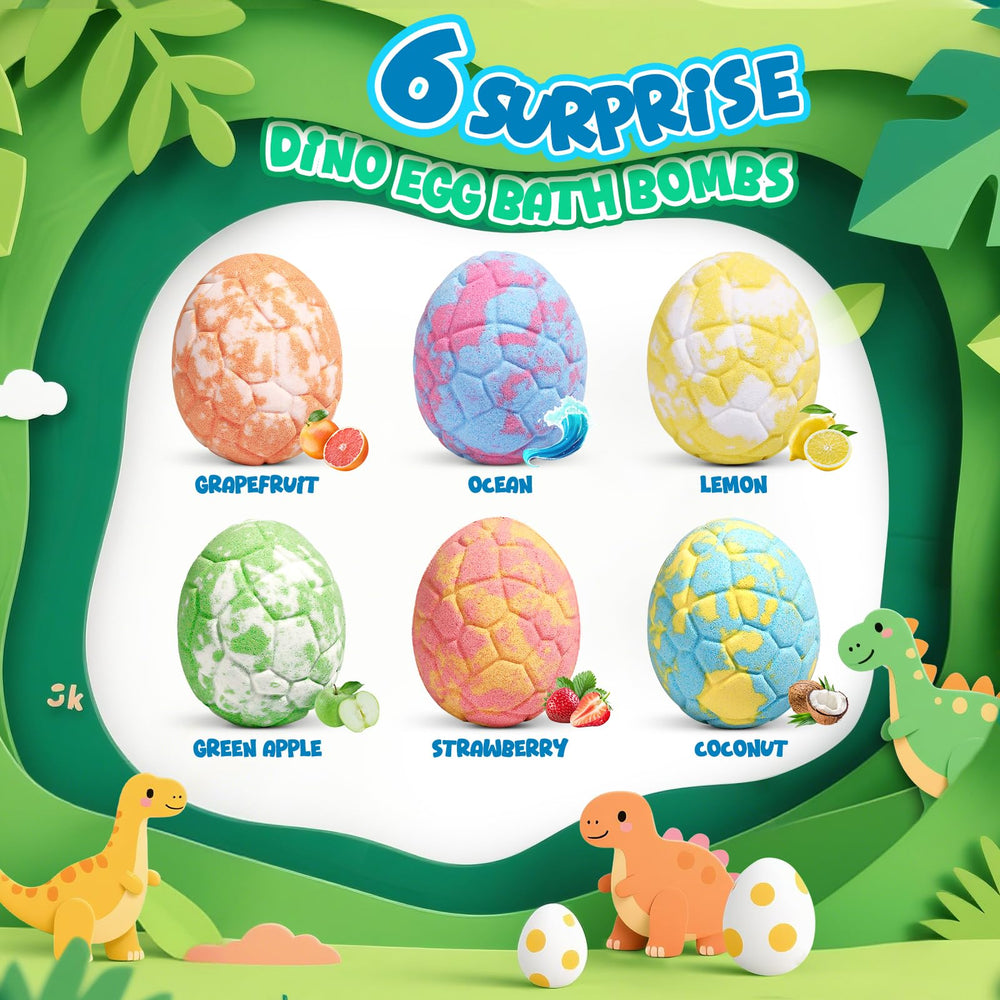 Sanyi six-pack dino eggs offer variety and repeat bath excitement.
