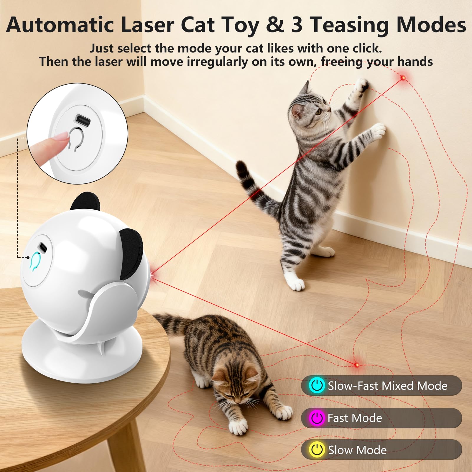 Saolife laser cat toy ultra quiet operation for peaceful homes