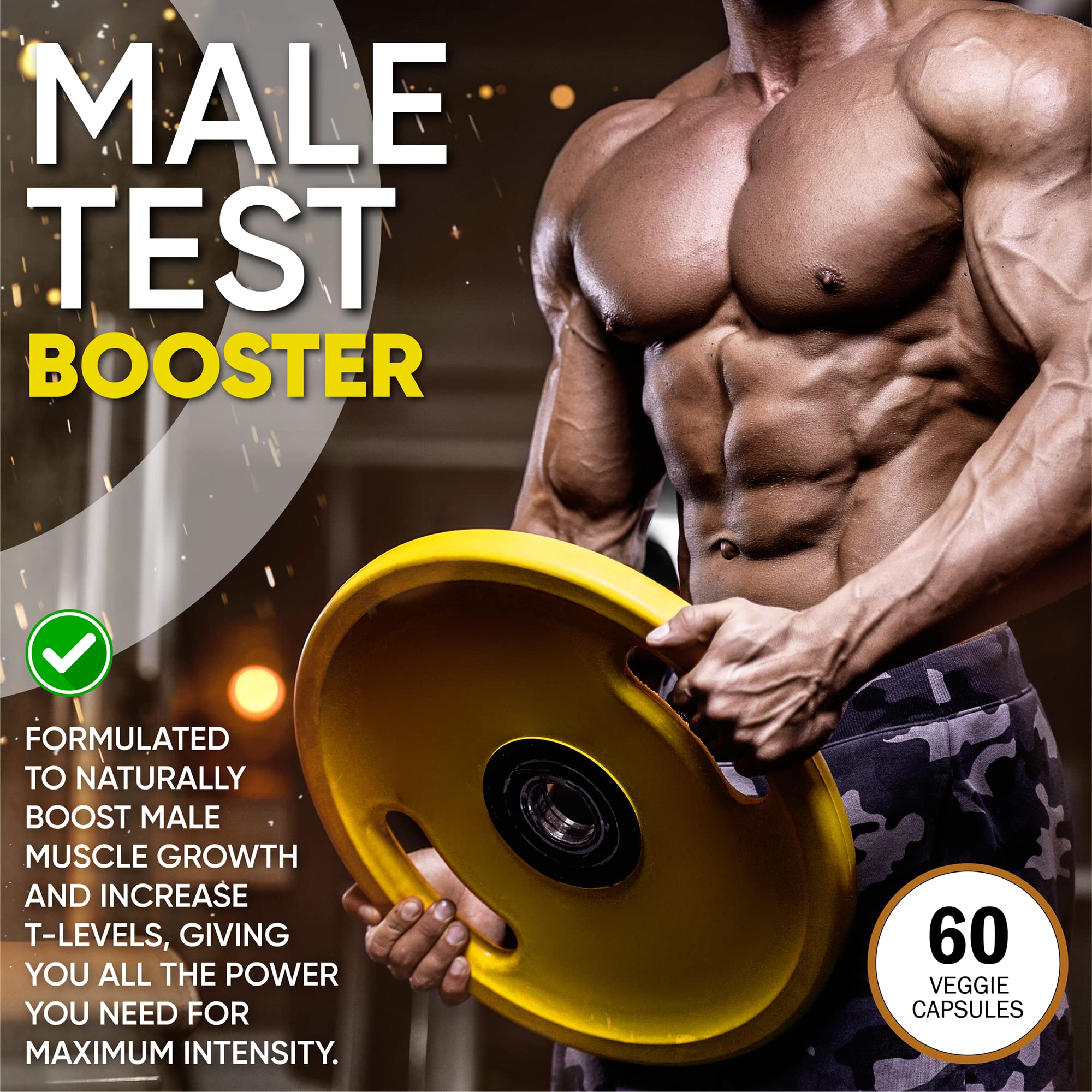 Label on Sapir's Nutrition Alpha Testosterone Booster highlights GMP quality