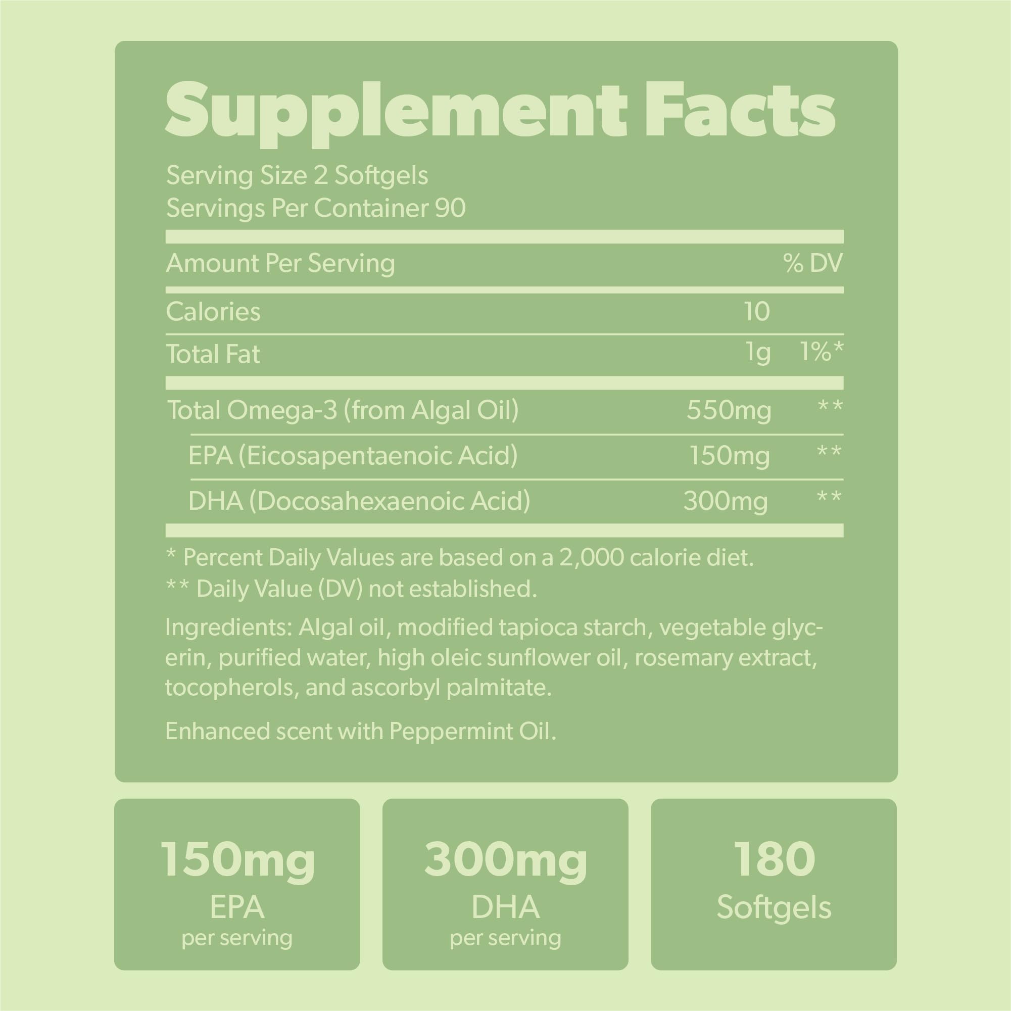 US-grown algae with GMP/FDA facility badge for Sapling Omega-3.