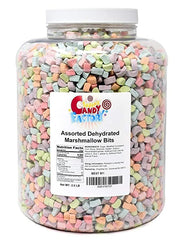 Sarah's Candy Factory assorted dehydrated marshmallow bits in a jar for topping cereals
