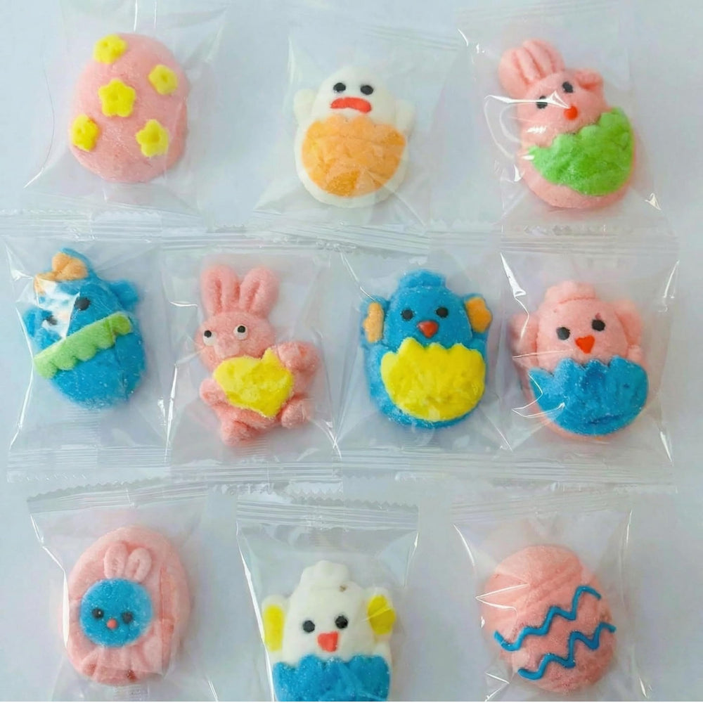 Sarah's Candy Factory Easter marshmallow gummies in flower shapes, colorful