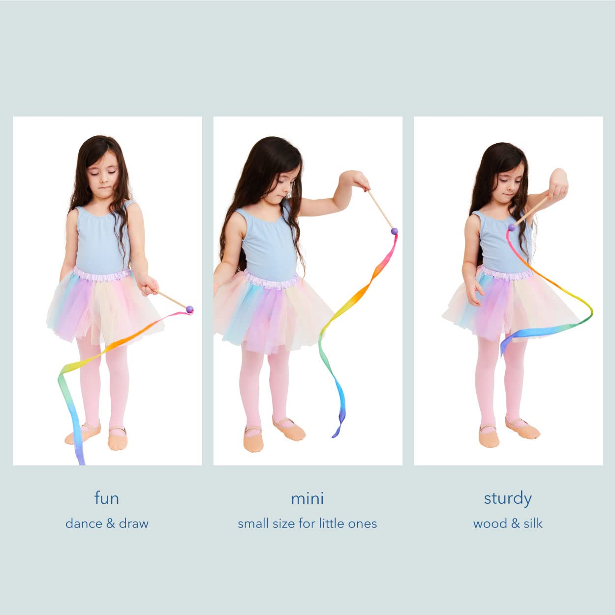 Sarah's Silks Mini Rainbow Streamer showcases a shimmering silk trailing behind for captivating performance flights.